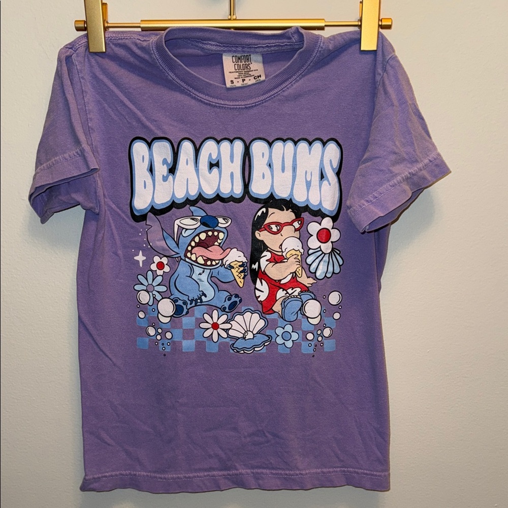 Comfort Colors Purple Disney Stitch Beach Bums Graphic Tee